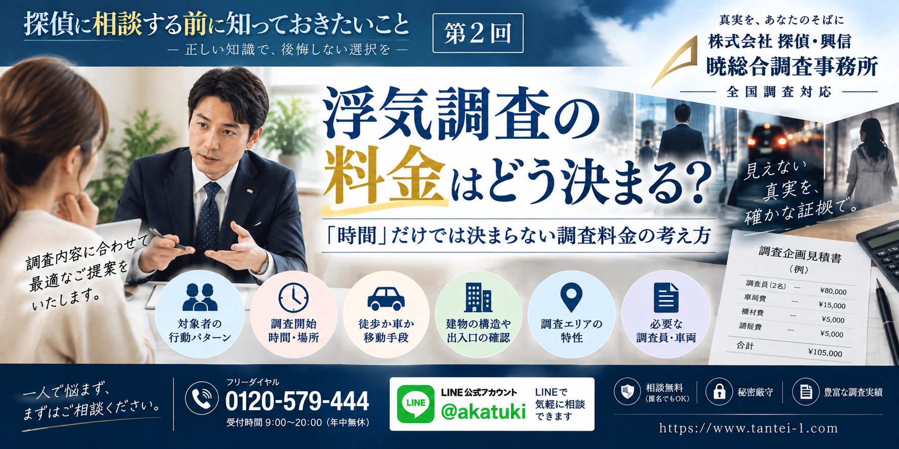 浮気調査の料金はどう決まる？「時間」だけでは決まらない調査料金の考え方