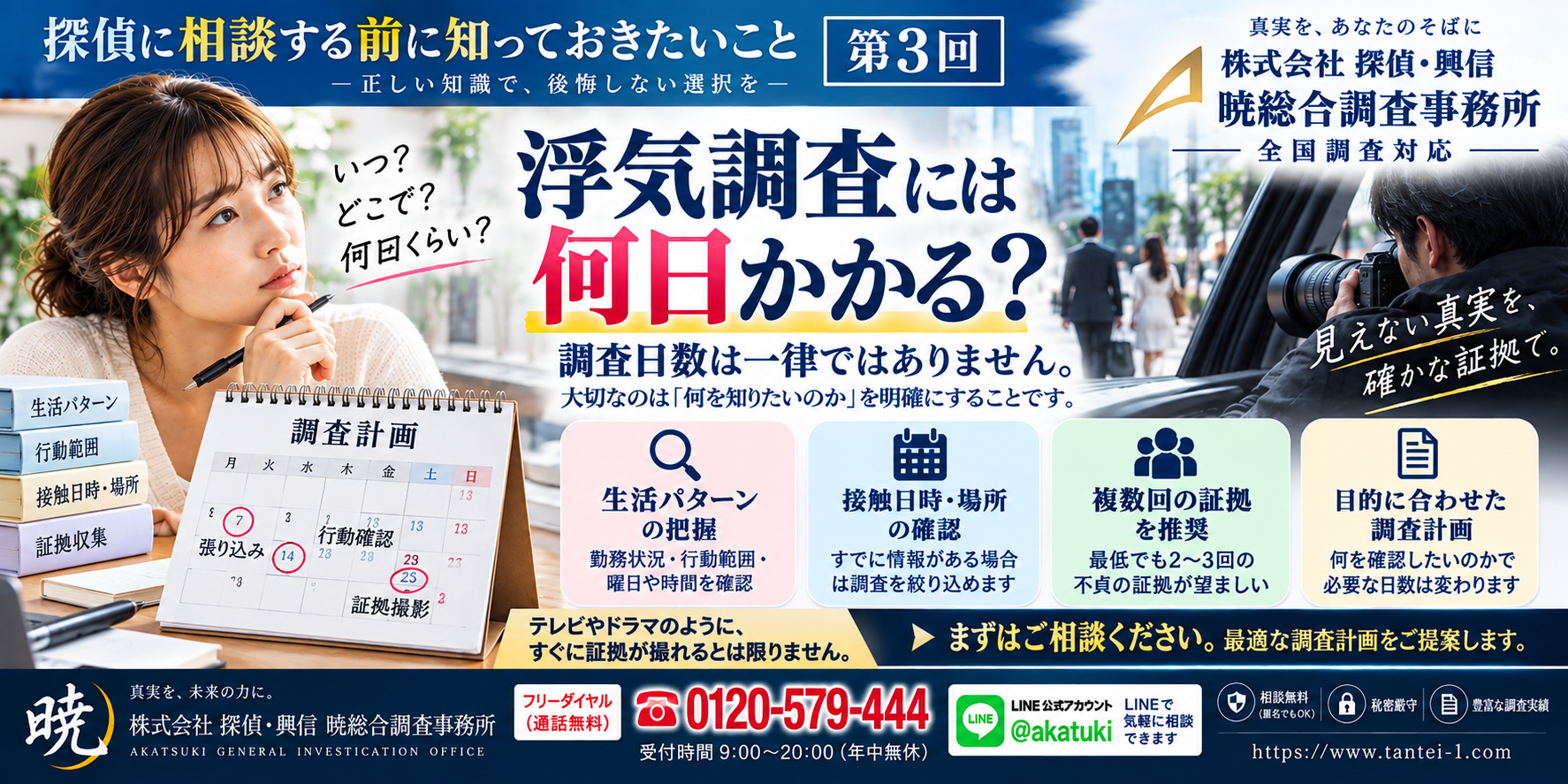 浮気調査を依頼すると、何日くらいかかりますか？